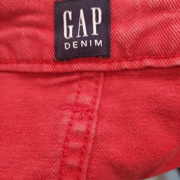 Gap Denim - Red Front Patch Pocket Denim Skirt Size 33/16 - Picture 7 of 9